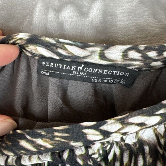 Peruvian Connection Tiered Maxi Skirt Women's 6 Brown Plumage Pockets (1069) - Picture 2 of 12